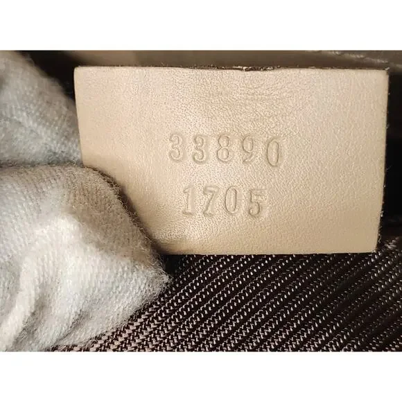 SOLD Gucci GG Monogram Canvas Tote Light Beige Leather Large Shopper Shoulder - Picture 9 of 16